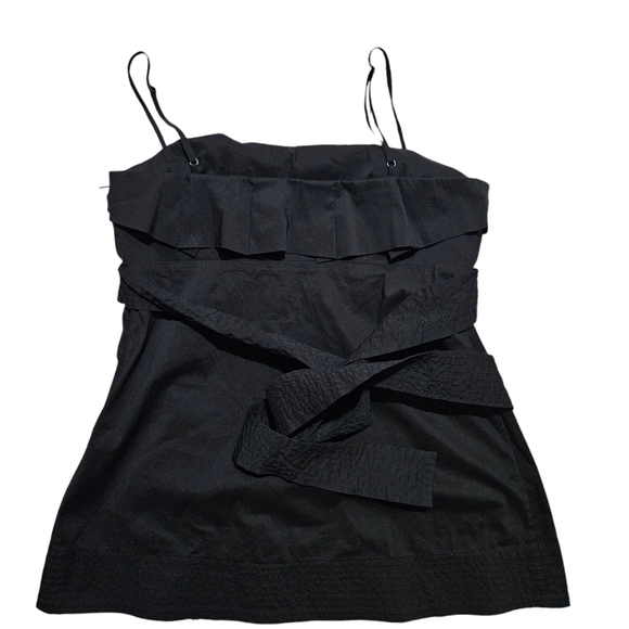 BCBGMaxAzria Tops - BCBGMAXAZRIA Black Blouse Tank Top with Tie Spaghetti Straps XS